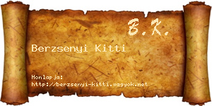 Berzsenyi Kitti névjegykártya